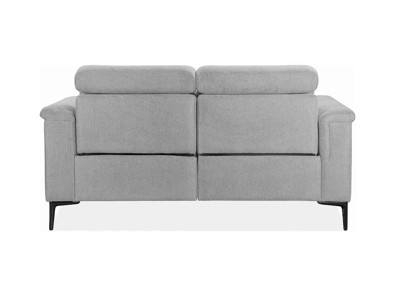 Lund | Sofa 2 Sitzer mit manuellen Liege in Hellgrau Stoff