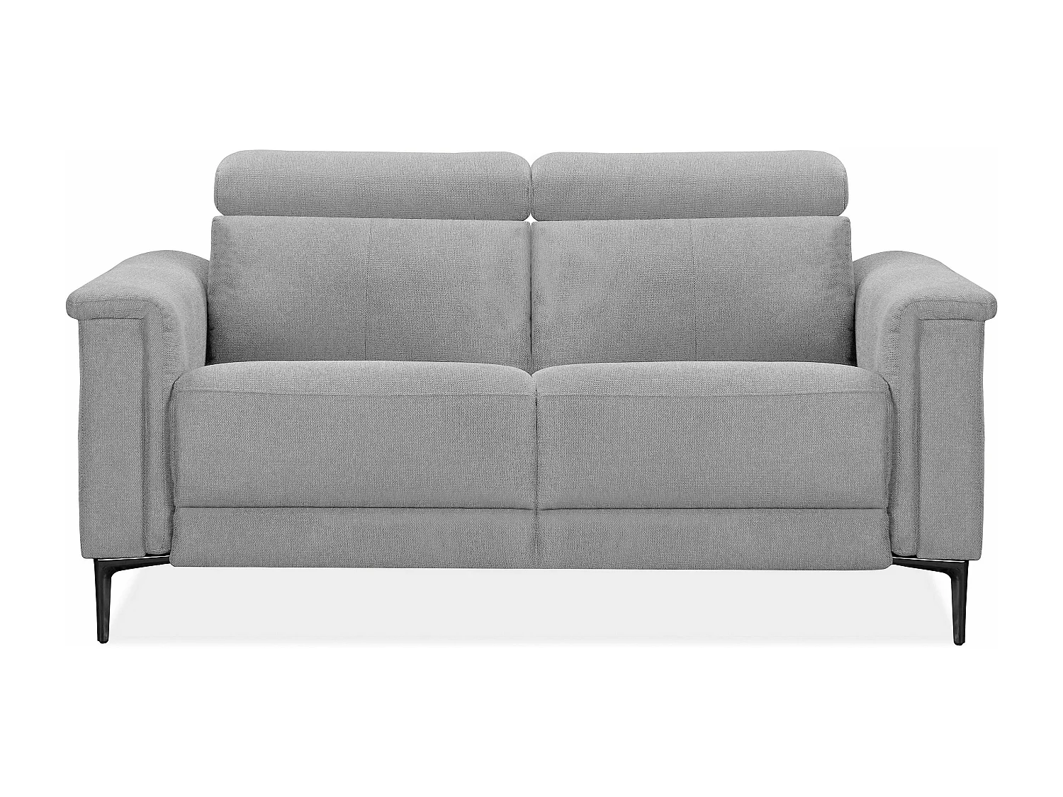 Lund | Canapé 2 places avec 1 fauteuil inclinable manuel en tissu Gris