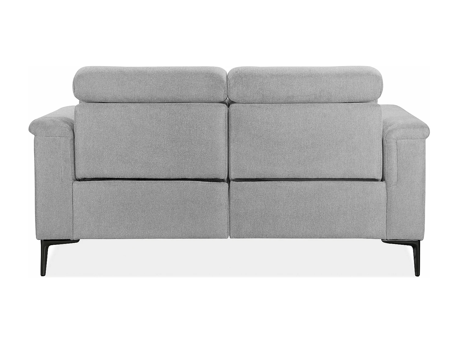 Lund | Canapé 2 places avec 1 fauteuil inclinable manuel en tissu Gris