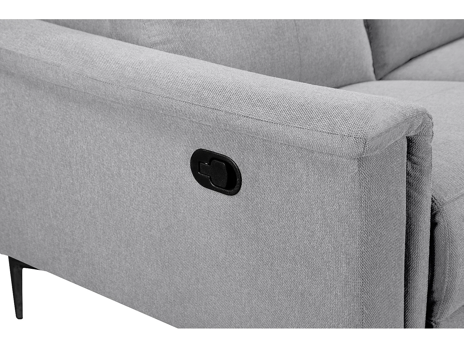 Lund | Canapé 2 places avec 1 fauteuil inclinable manuel en tissu Gris