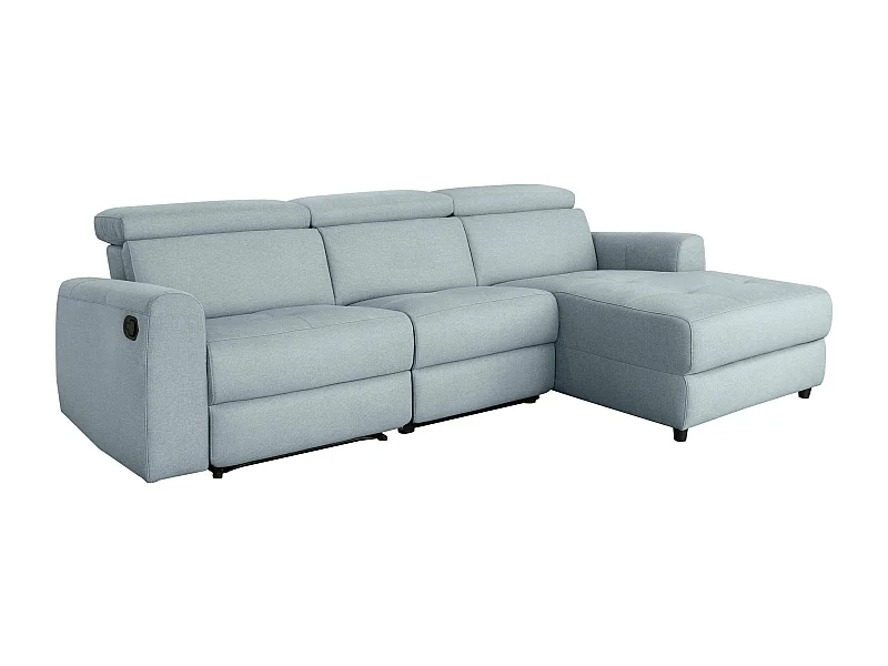 Capena | Chaise Lounge Sofa 3 places droite en tissu Iceblue