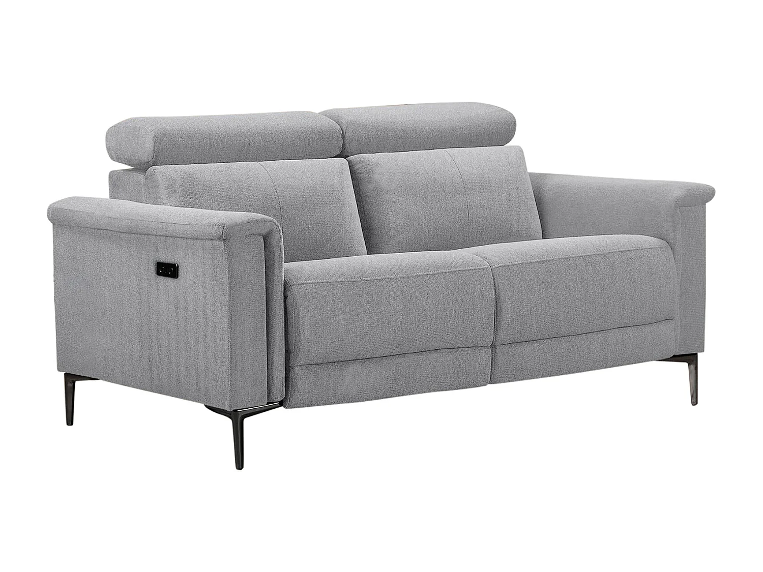 Lund | Canapé 2 places avec 1 fauteuil relax électrique en tissu Gris