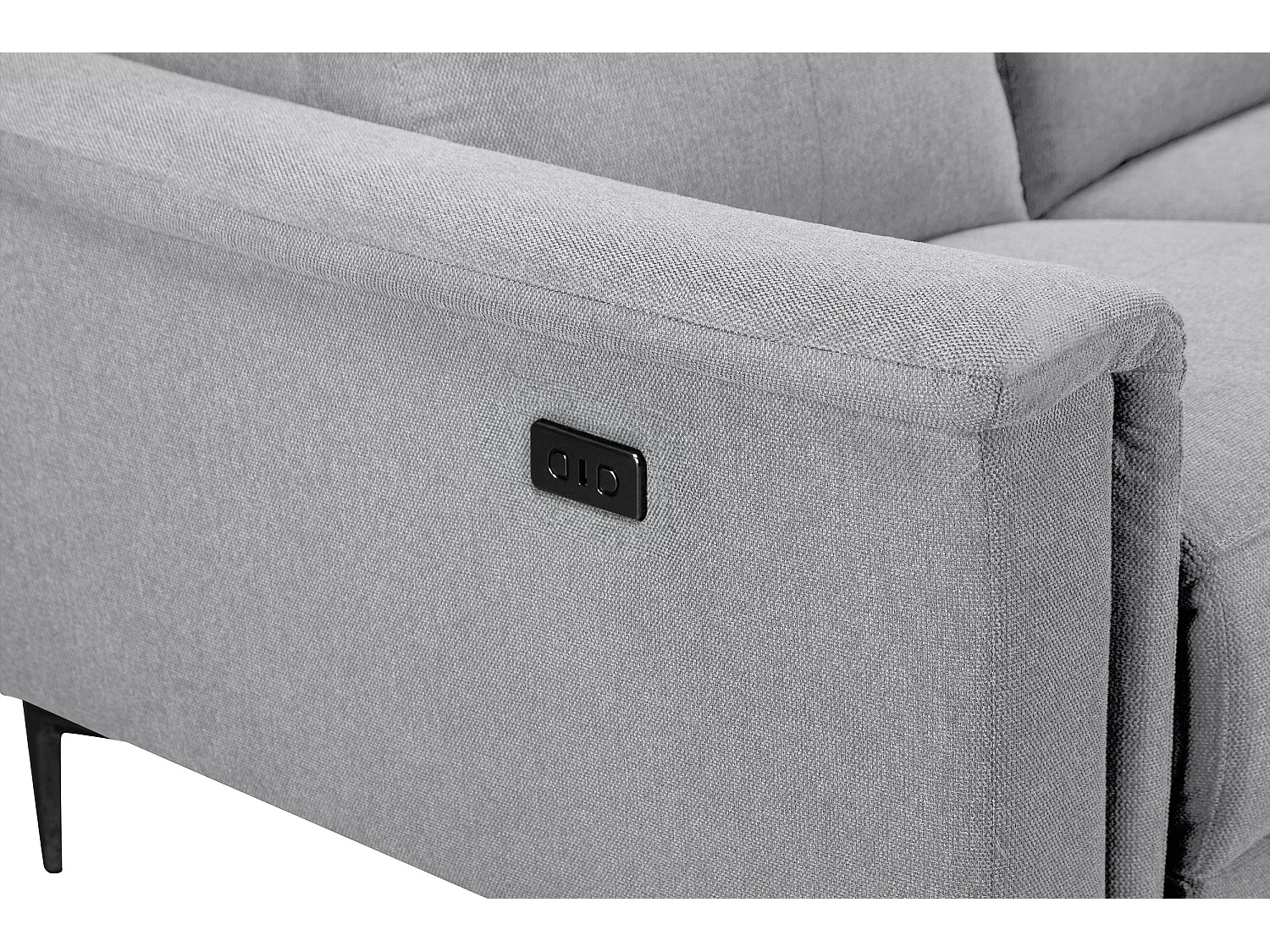 Lund | Canapé 2 places avec 1 fauteuil relax électrique en tissu Gris