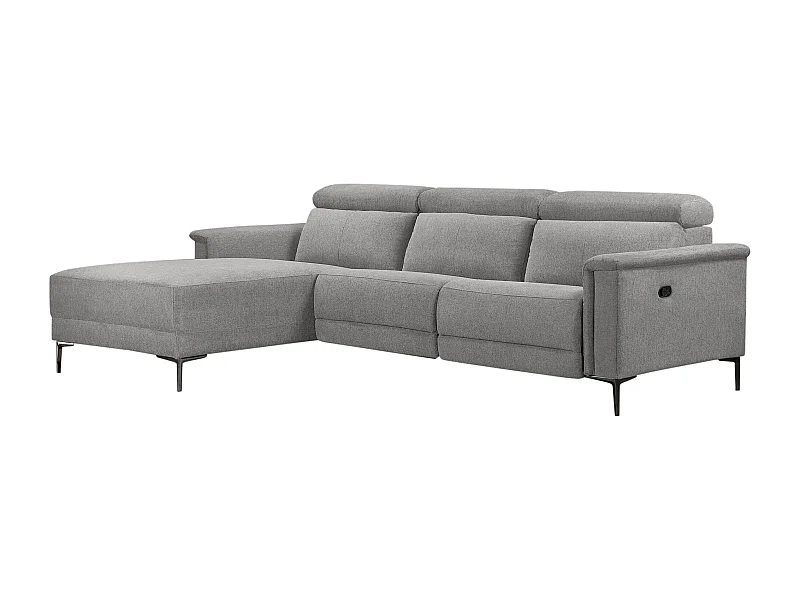 Lund | Chaise Lounge Sofa met 1 Relaxfauteuil in Lichtgrijze Stof