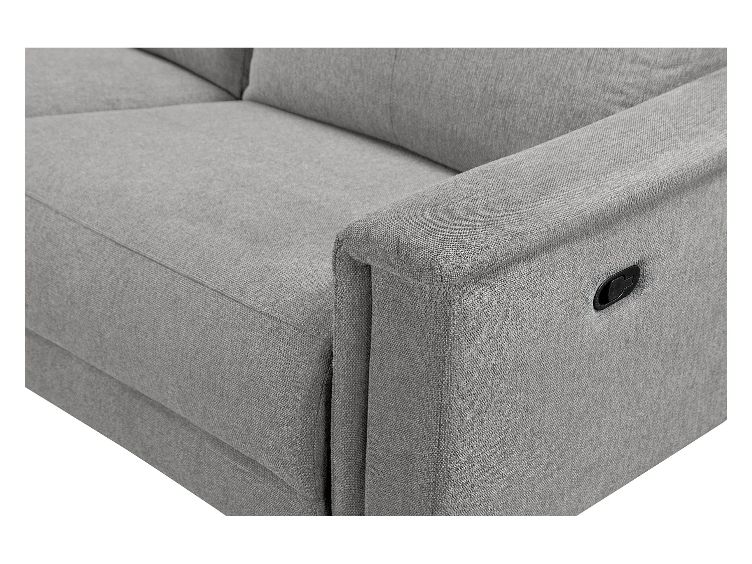 Lund | Chaise Lounge Sofa met 1 Relaxfauteuil in Lichtgrijze Stof