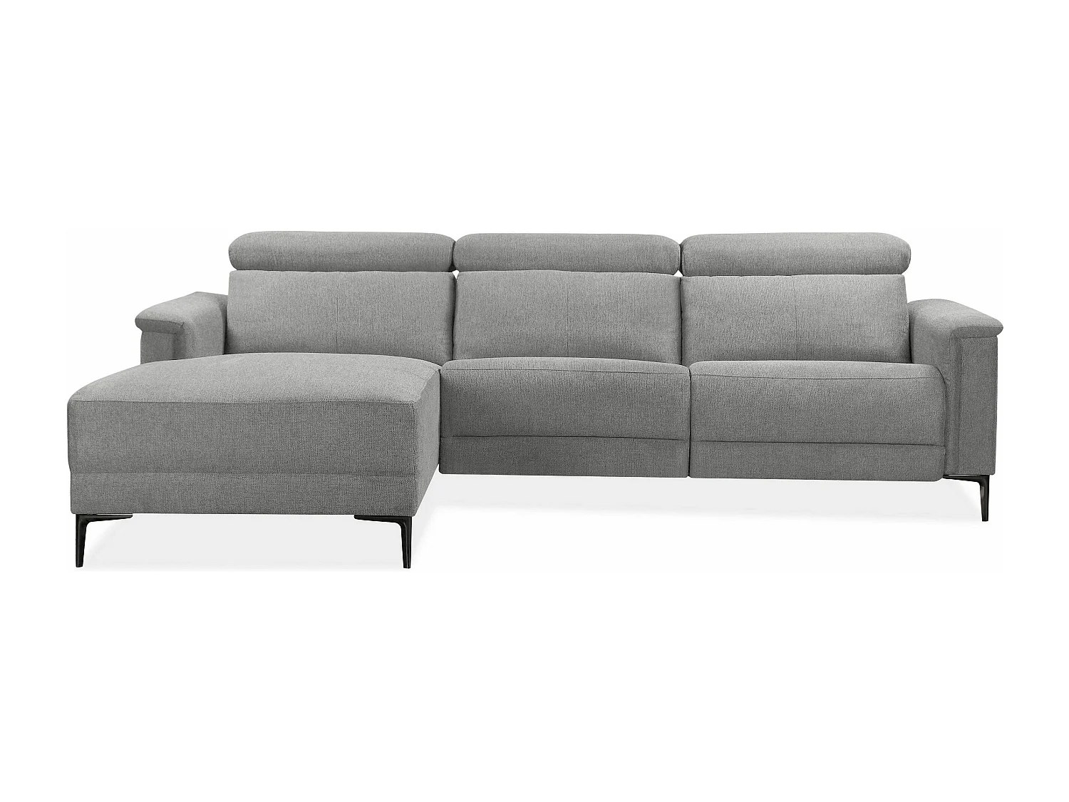 Lund | Canapé Chaise Lounge avec 1 fauteuil inclinable manuel en gris