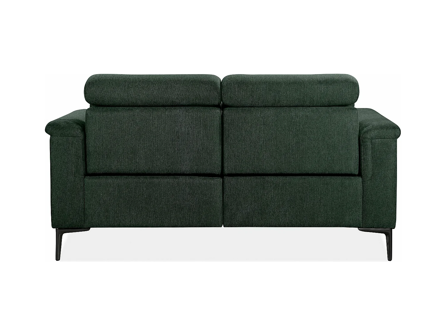 Lund | Canapé 2 places avec 1 fauteuil inclinable manuel en vert foncé