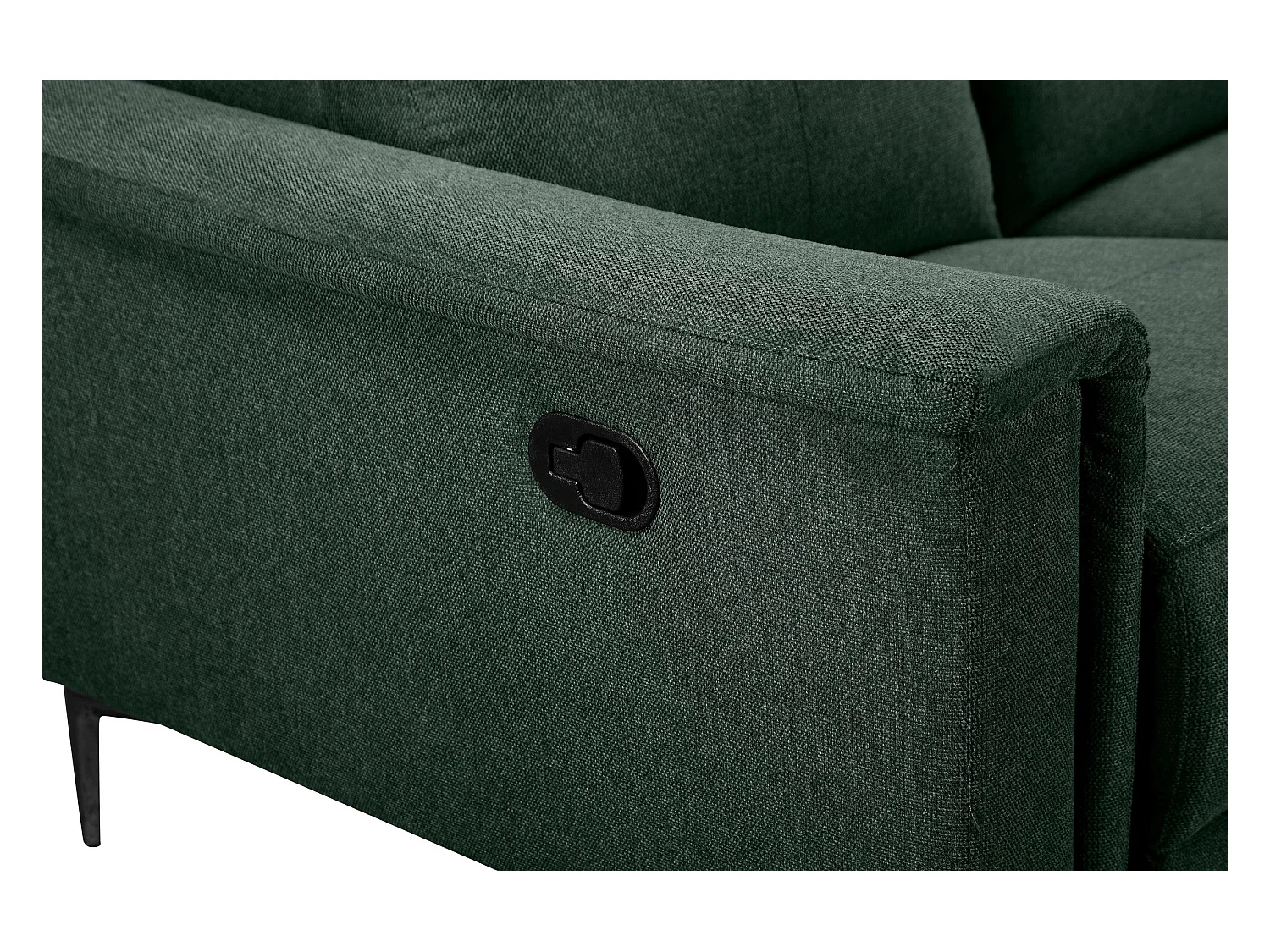 Lund | Canapé 2 places avec 1 fauteuil inclinable manuel en vert foncé