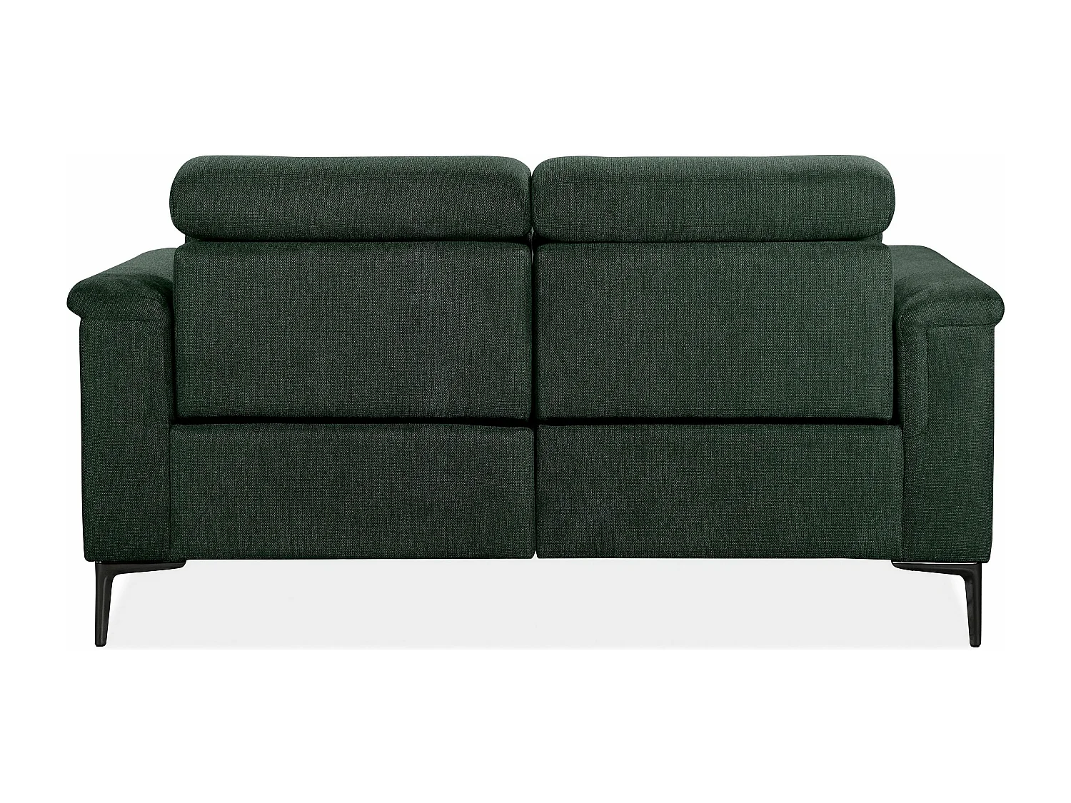 Lund | 2-Sitzer Sofa mit manuellen Liege in Dunkelgrün Fabaric
