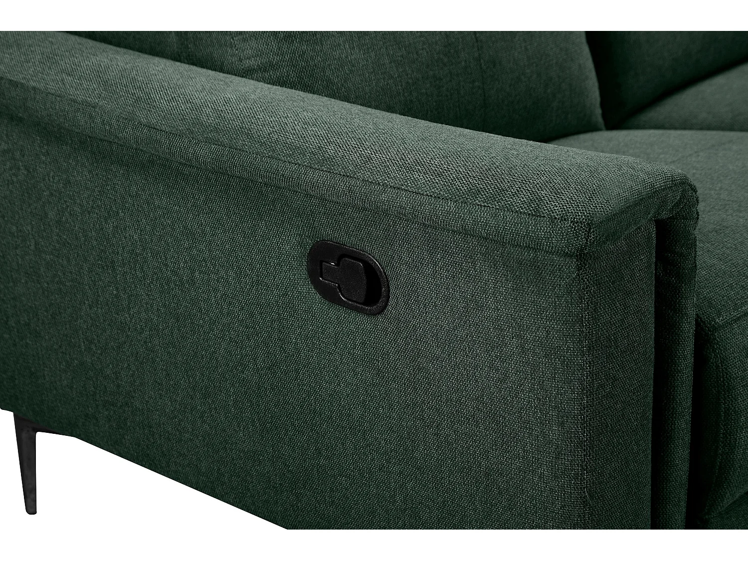 Lund | 2-Sitzer Sofa mit manuellen Liege in Dunkelgrün Fabaric