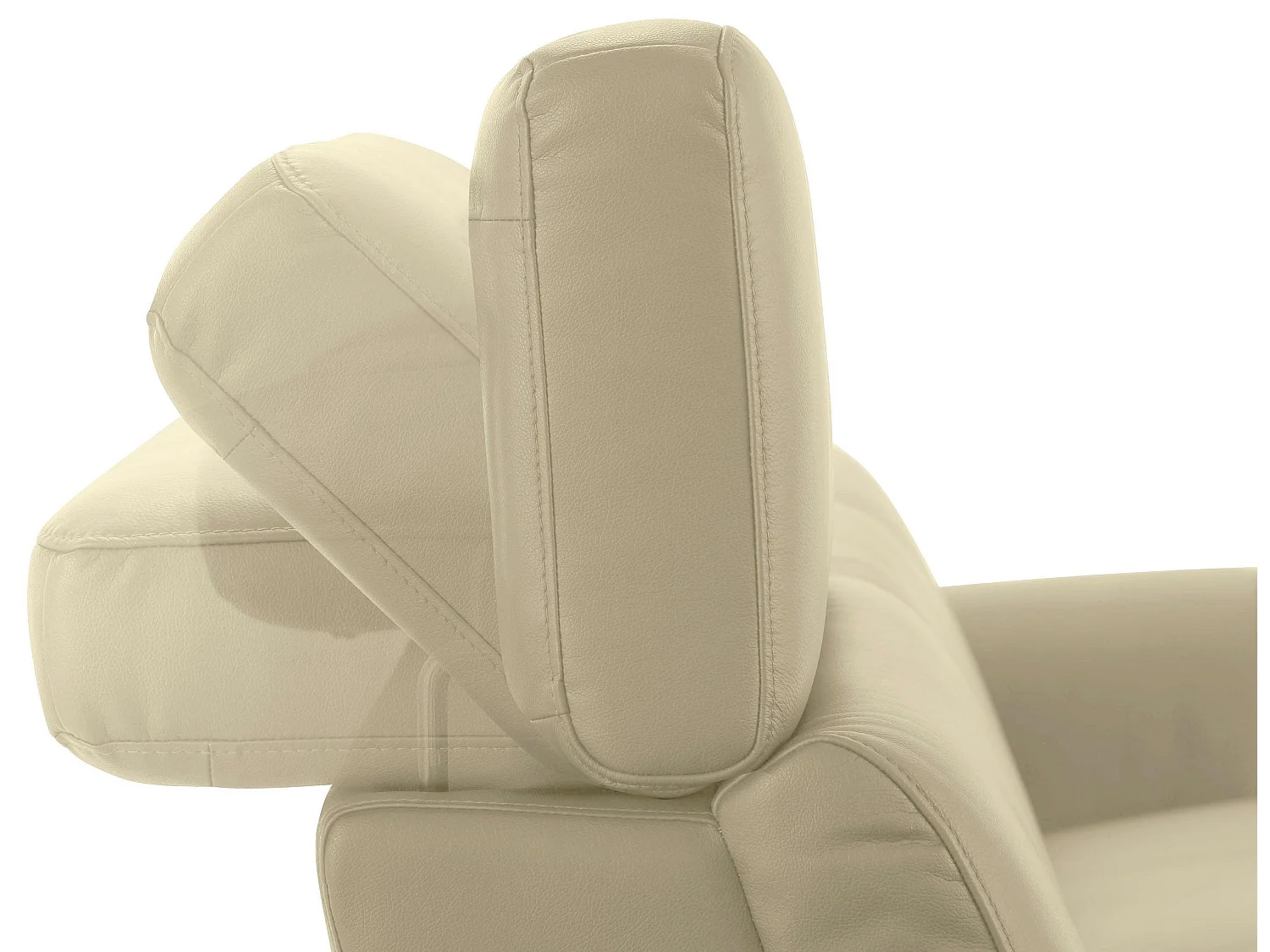 Capena | Chaiselongue-Sofa, 3-Sitzer, rechts, elektrisch, Creme PU