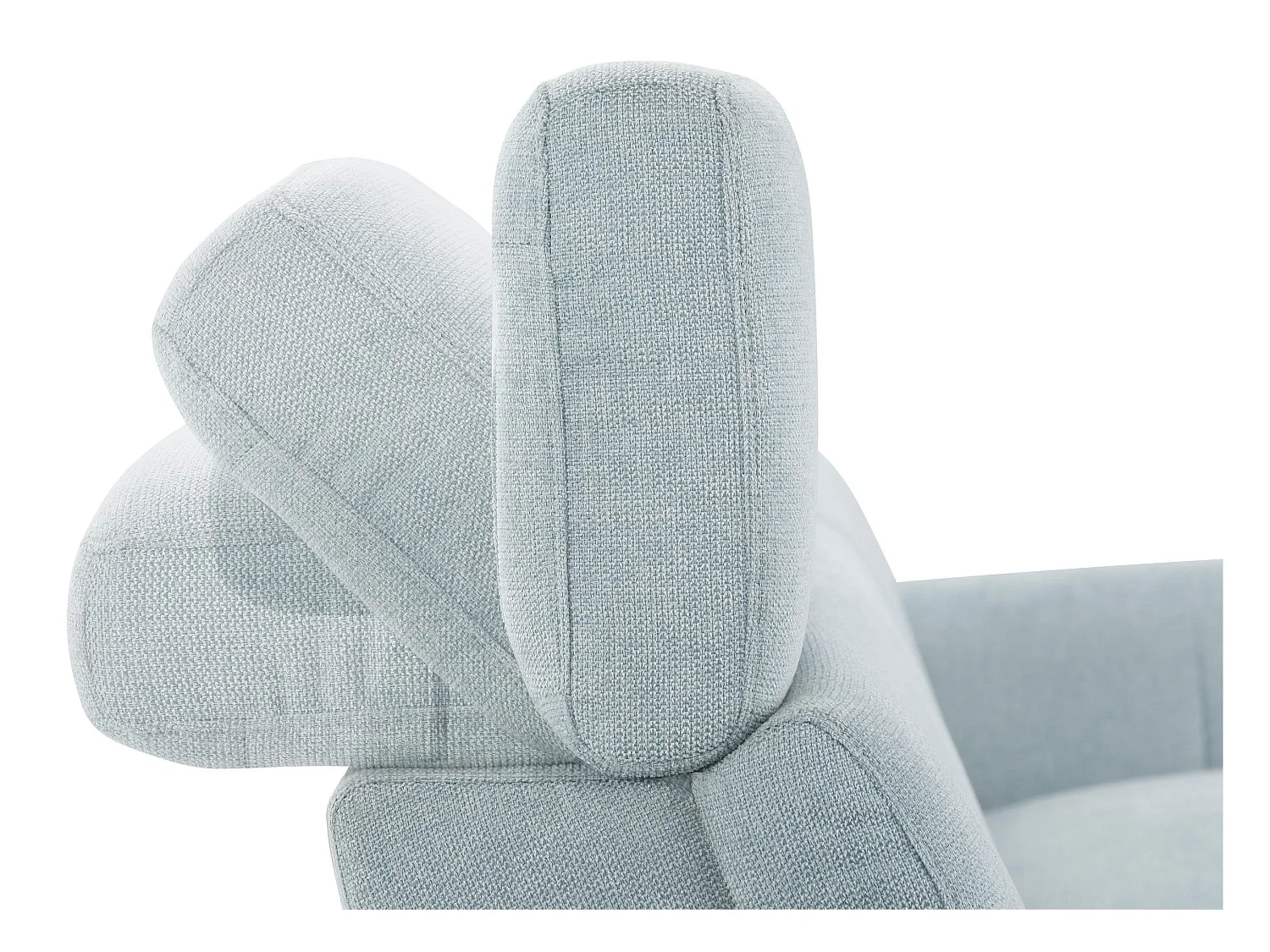 Capena | Chaiselongue-Sofa, 3-Sitzer rechts, elektrisch, Iceblue-Stoff