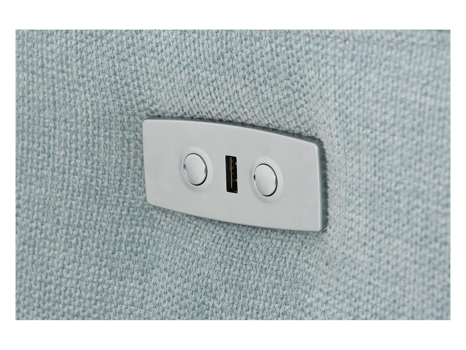 Capena | Chaiselongue-Sofa, 3-Sitzer rechts, elektrisch, Iceblue-Stoff