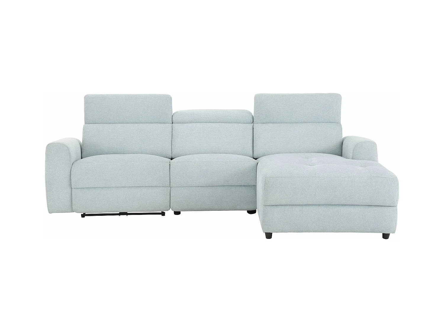 Capena | Divano Chaise Lounge 3 posti dx, funz. elettrica, tess. blu