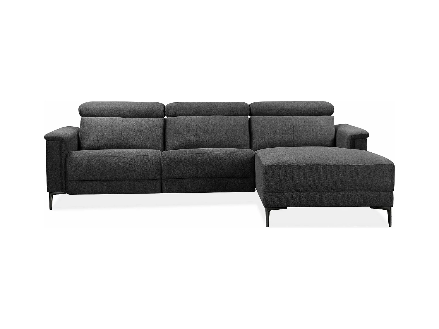 Lund | Canapé Chaise Lounge avec 1 fauteuil inclinable manuel en gris