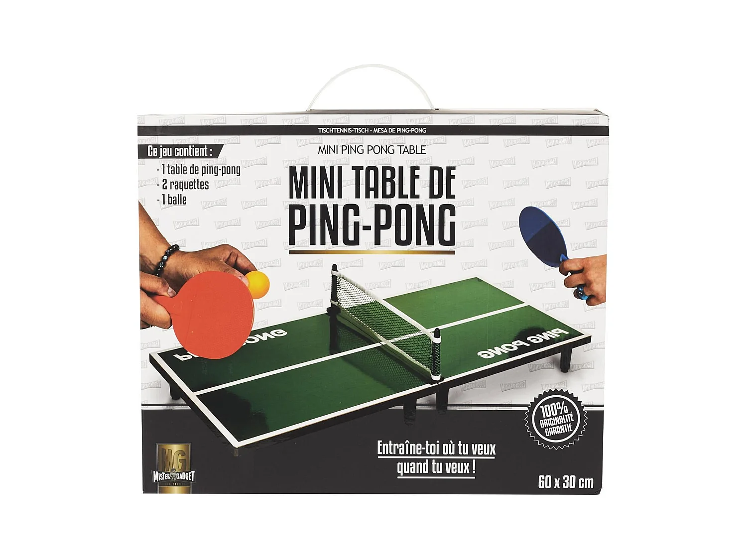 Table De Ping Pong 60x30cm Vert, Noir, Blanc, Bleu, Rouge