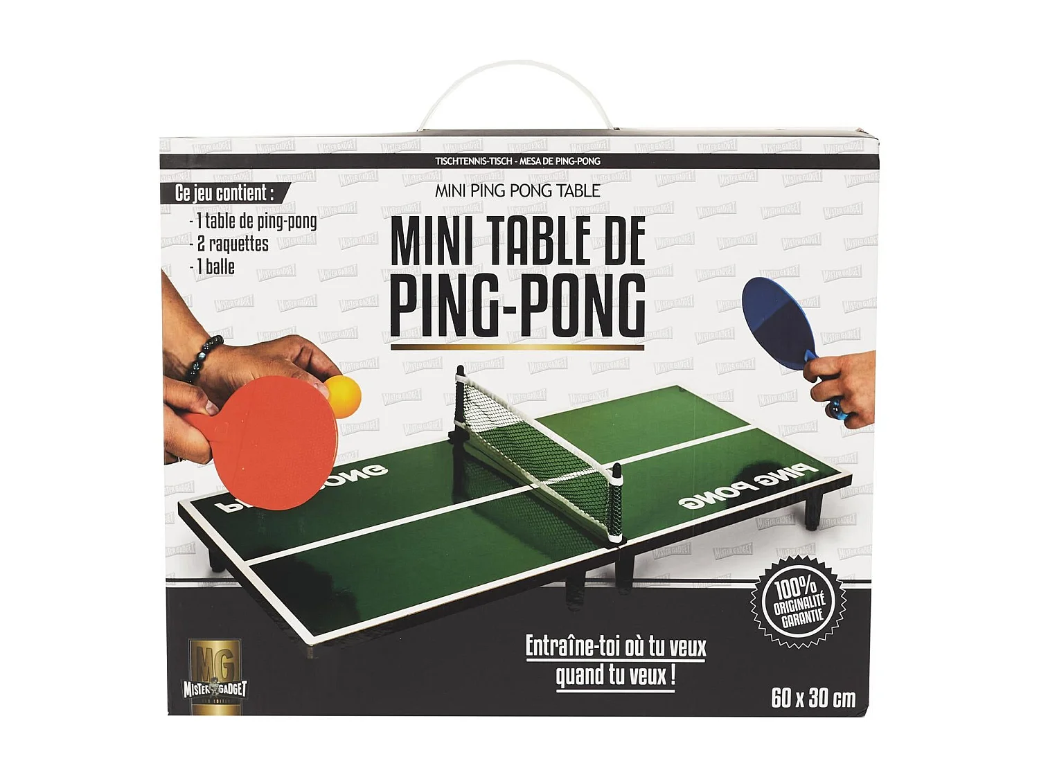 Table De Ping Pong 60x30cm Vert, Noir, Blanc, Bleu, Rouge