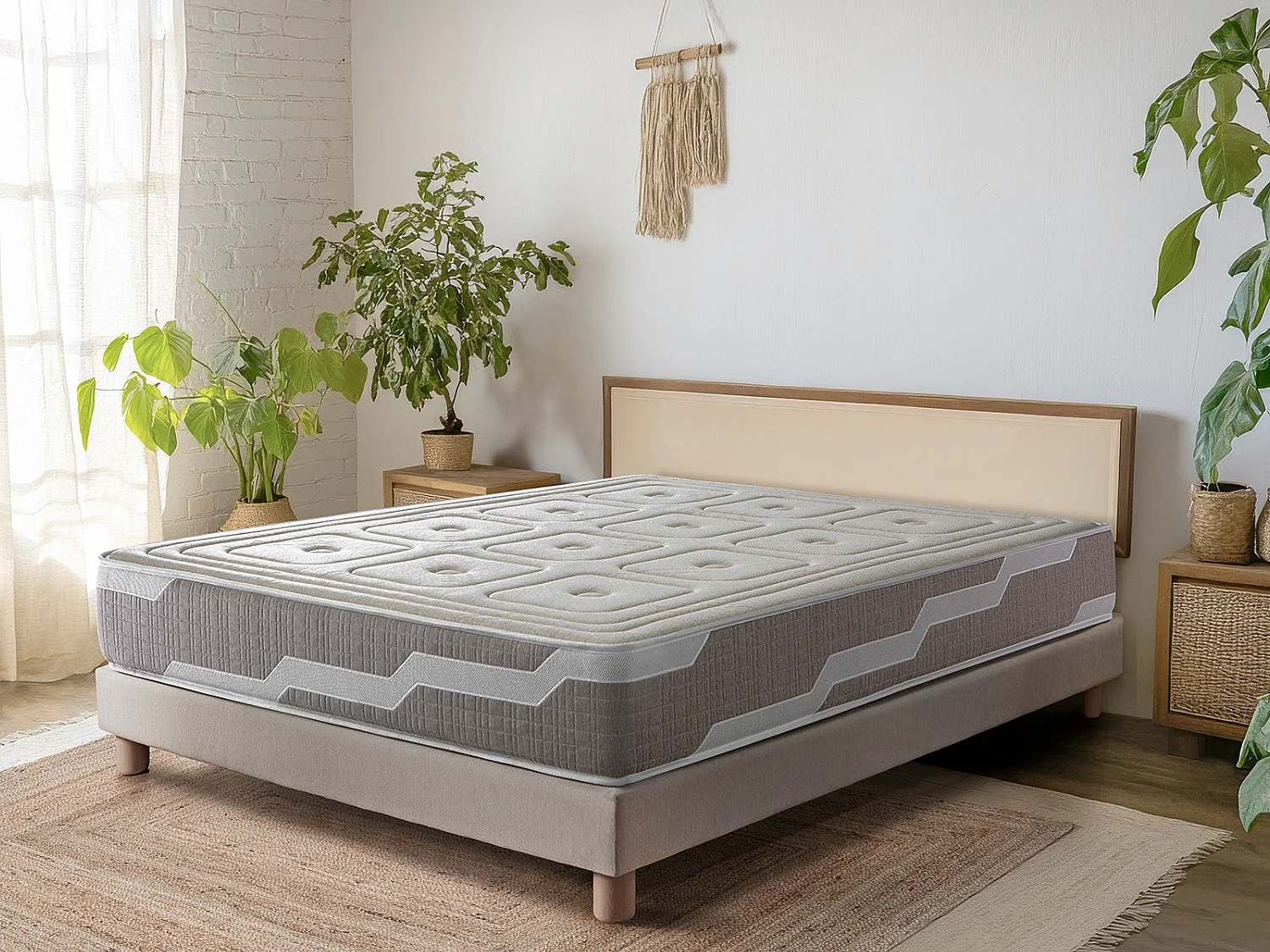 Matelas latex 150X200 ORGANIC NATURA Epaisseur 25 CM, Latex naturel et mousse HR