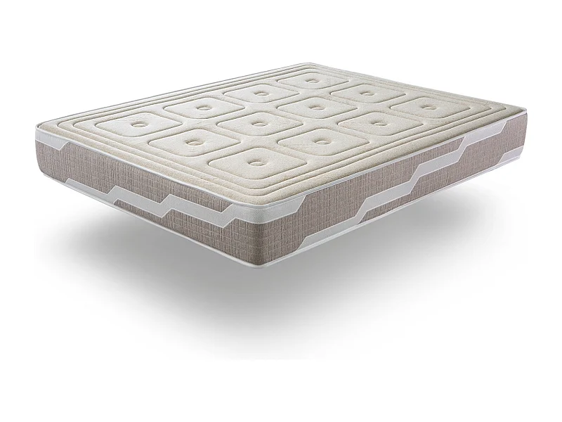 Colchon con latex 150X190 ORGANIC NATURA, Altura 25 CM | Muelles ensacados| 100% Algodon y lino