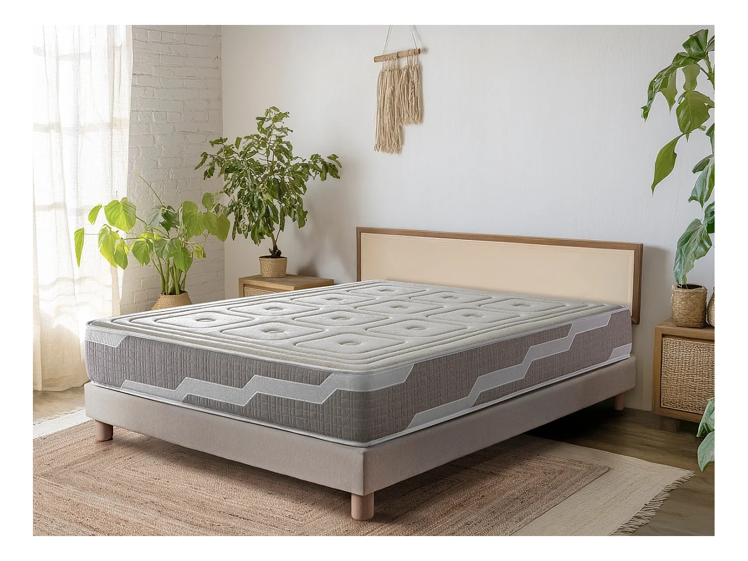 Matras met latex 100x200 ORGANIC NATURA, Hoogte 25 CM | Schuim HR| 100% Katoen & Linnen