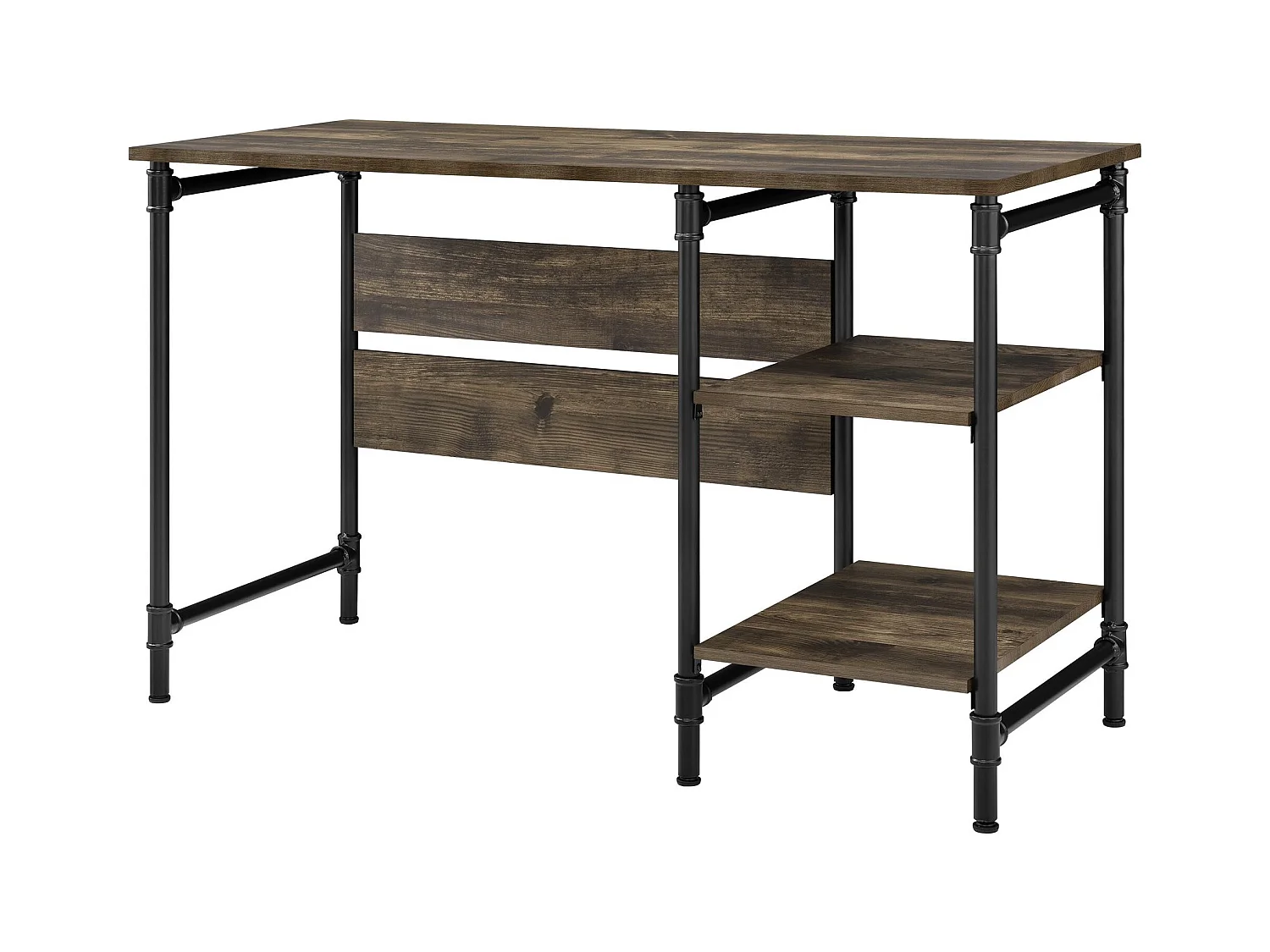 Carter | Bureau à caisson avec 2 étagères en panneaux de particules