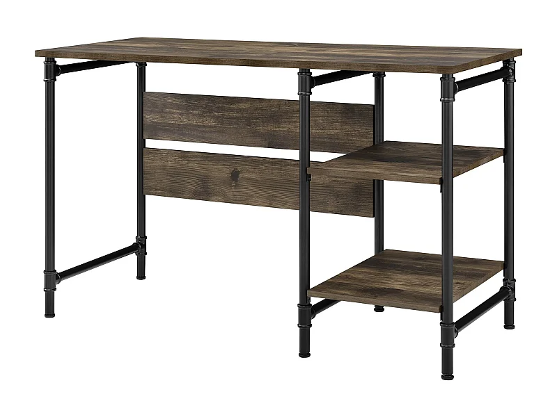 Carter | Bureau à caisson avec 2 étagères en panneaux de particules