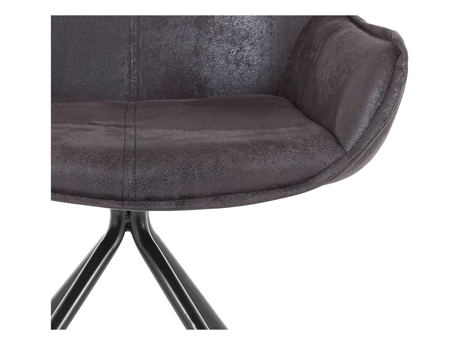 Bodil | Chaise en microfibre anthracite / Noir, 1 paquet