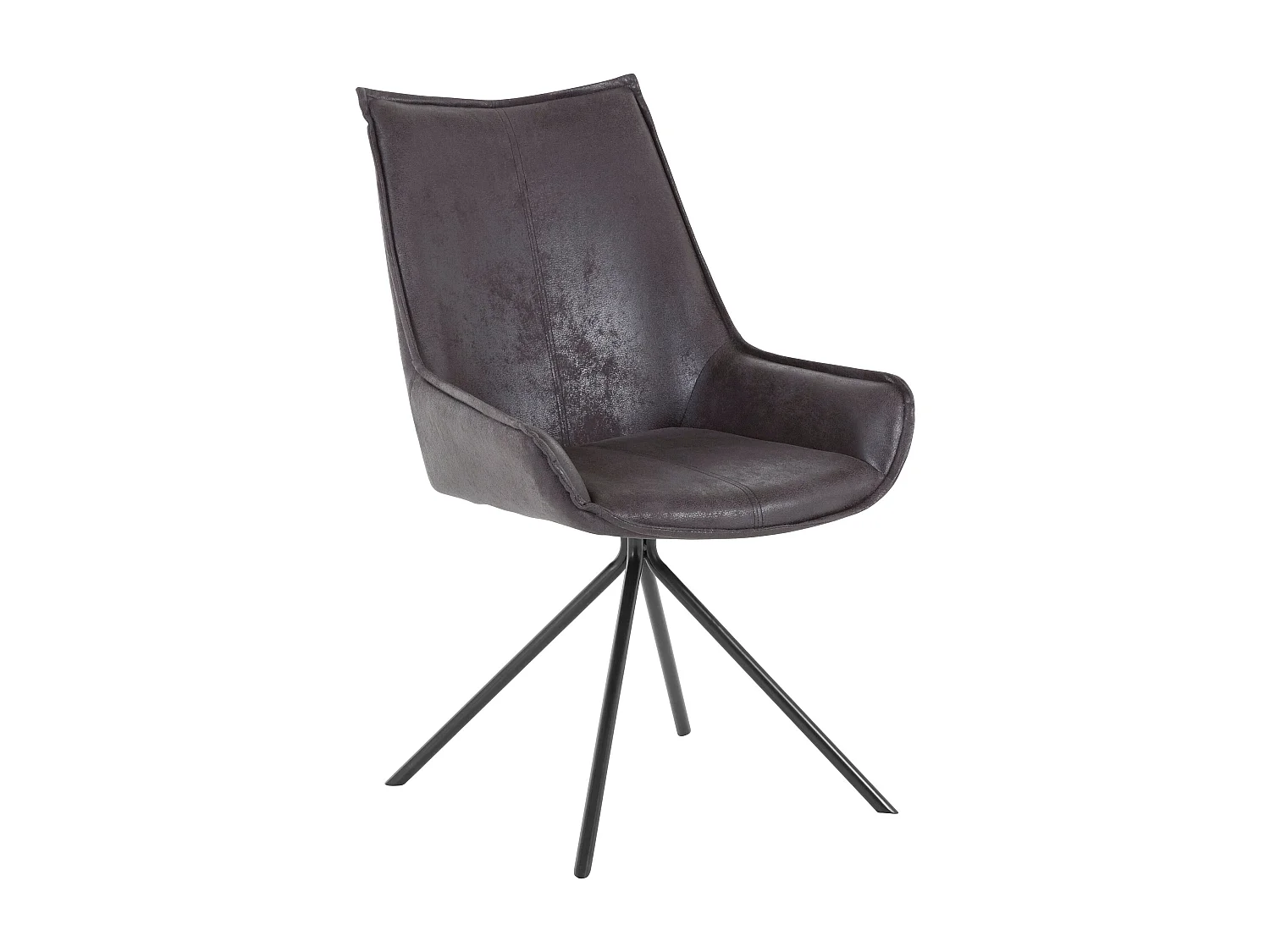 Bodil | Chaise en microfibre anthracite / Noir, 1 paquet