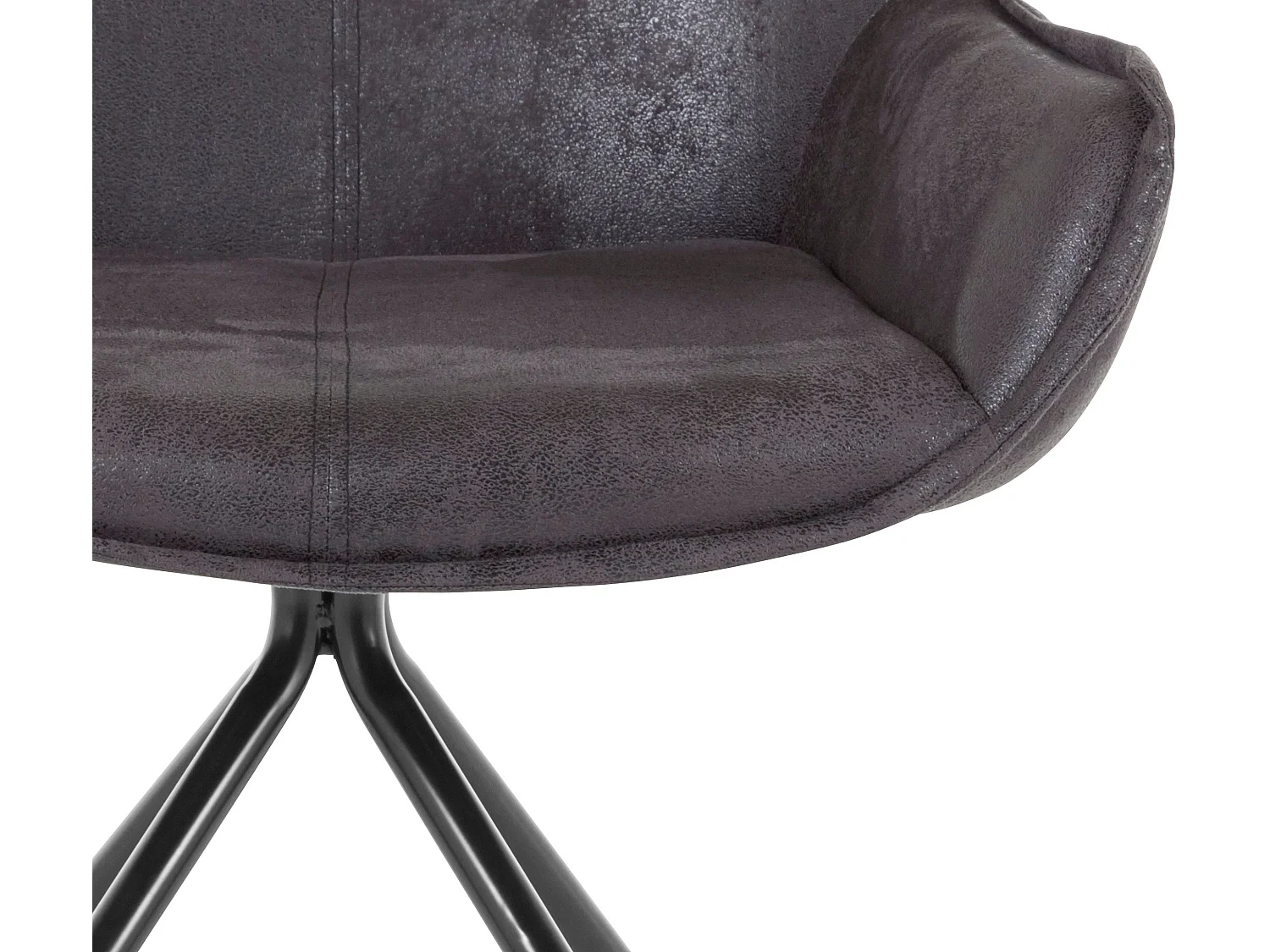 Bodil | Chaise en microfibre anthracite / Noir, 1 paquet