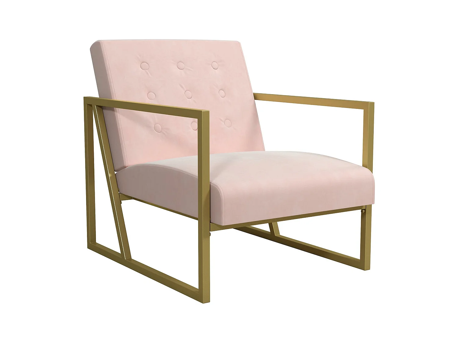 Chaise d'appoint en velours rose