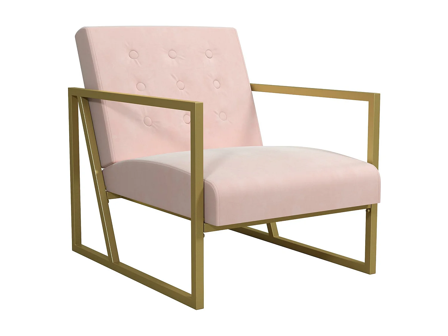 Chaise d'appoint en velours rose
