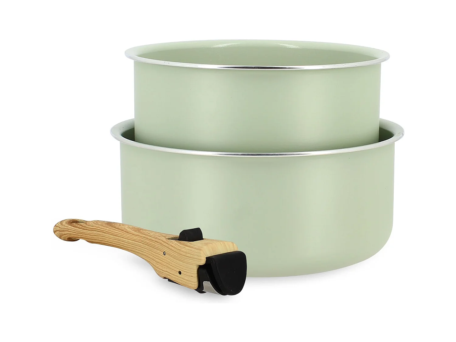 Menastyl - Lot 2 Casseroles Colorama 16 Et 18cm En Aluminium Rose Avec Poignee