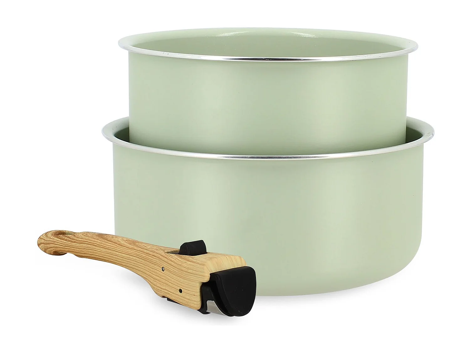 Menastyl - Lot 2 Casseroles Colorama 16 Et 18cm En Aluminium Rose Avec Poignee