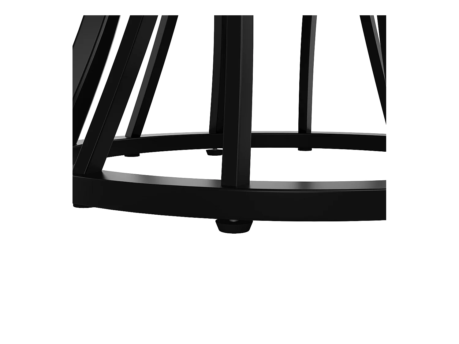 URBAN MEUBLE Table ronde de salle à manger effet marbré blanc, pieds noirs (80 x 80 x 76 cm)