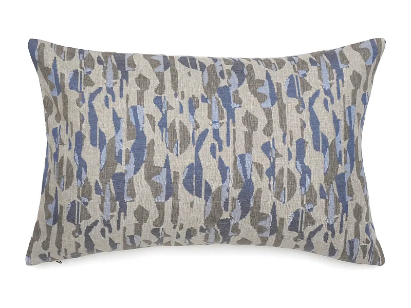 Housse de coussin 40x60 cm collection KALYMNOS tissu oléfine bleu topaze