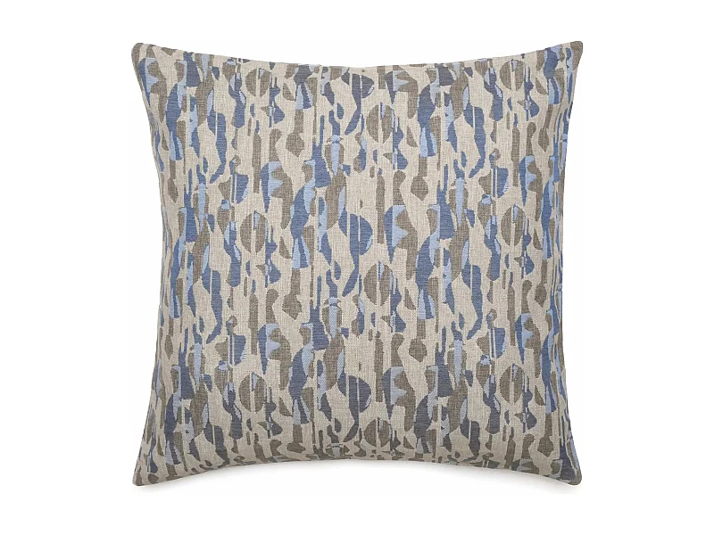 Housse de coussin 62x62 cm collection KALYMNOS tissu oléfine bleu topaze