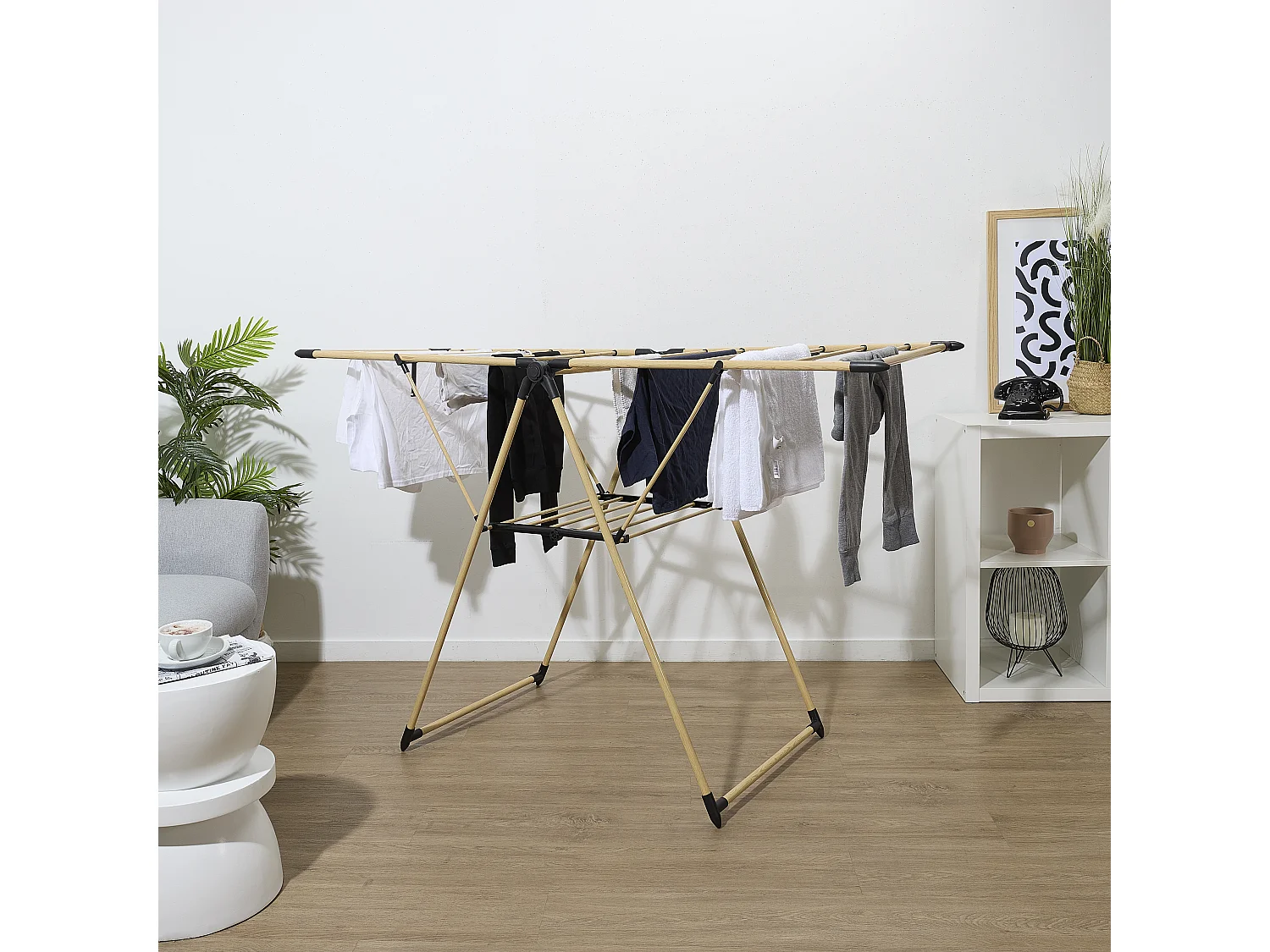 Etendoir A Linge Effet Bois 13m Etendage