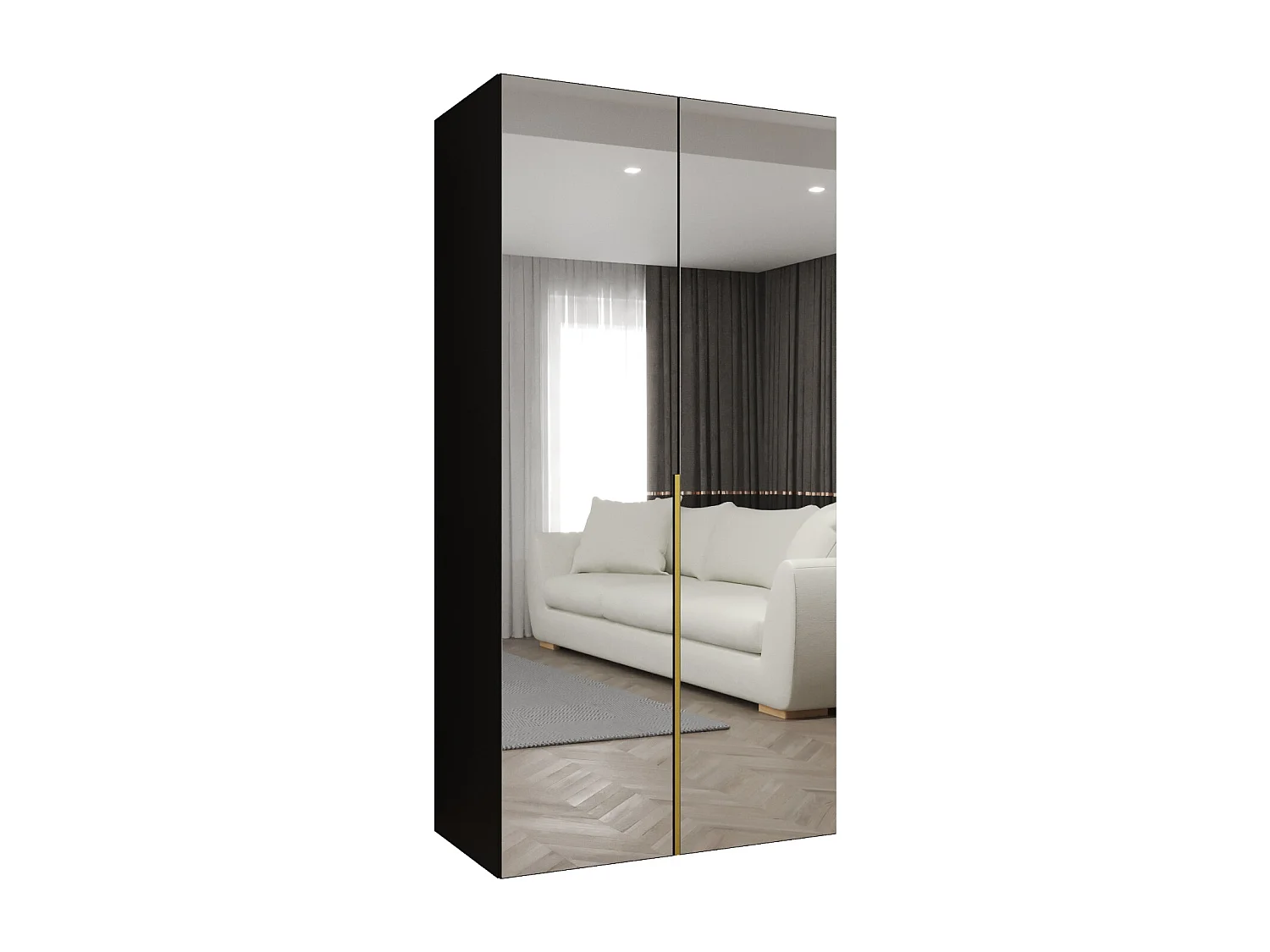 Draaideurkast Alicante 3 202/100/52 2-deurs  (wit/goud)