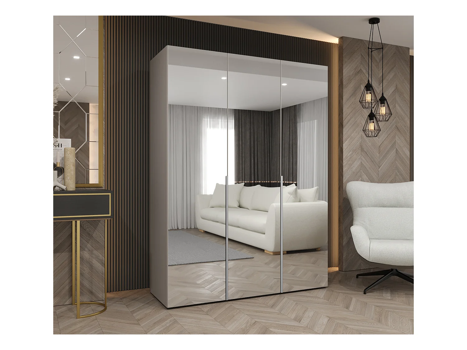 Draaideurkast Alicante 3 202/150/52 3-deurs  (kasjmier/kasjmier)