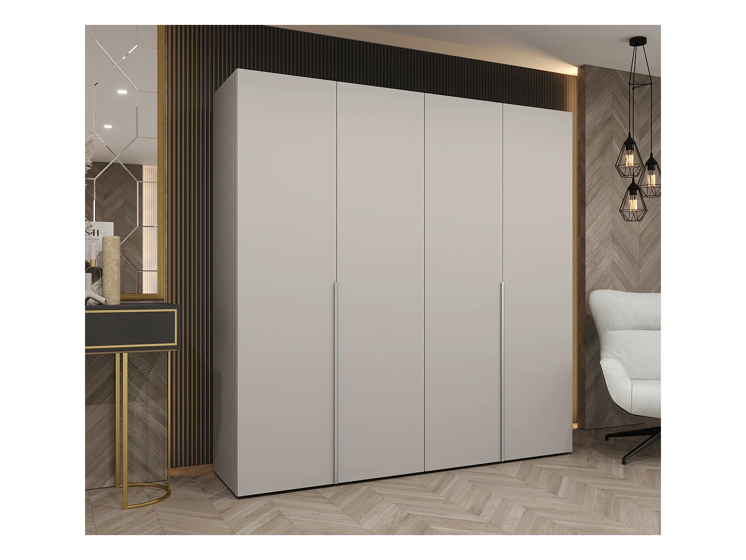 Draaideurkast Alicante 1 202/200/52 4-deurs  (kasjmier/kasjmier)