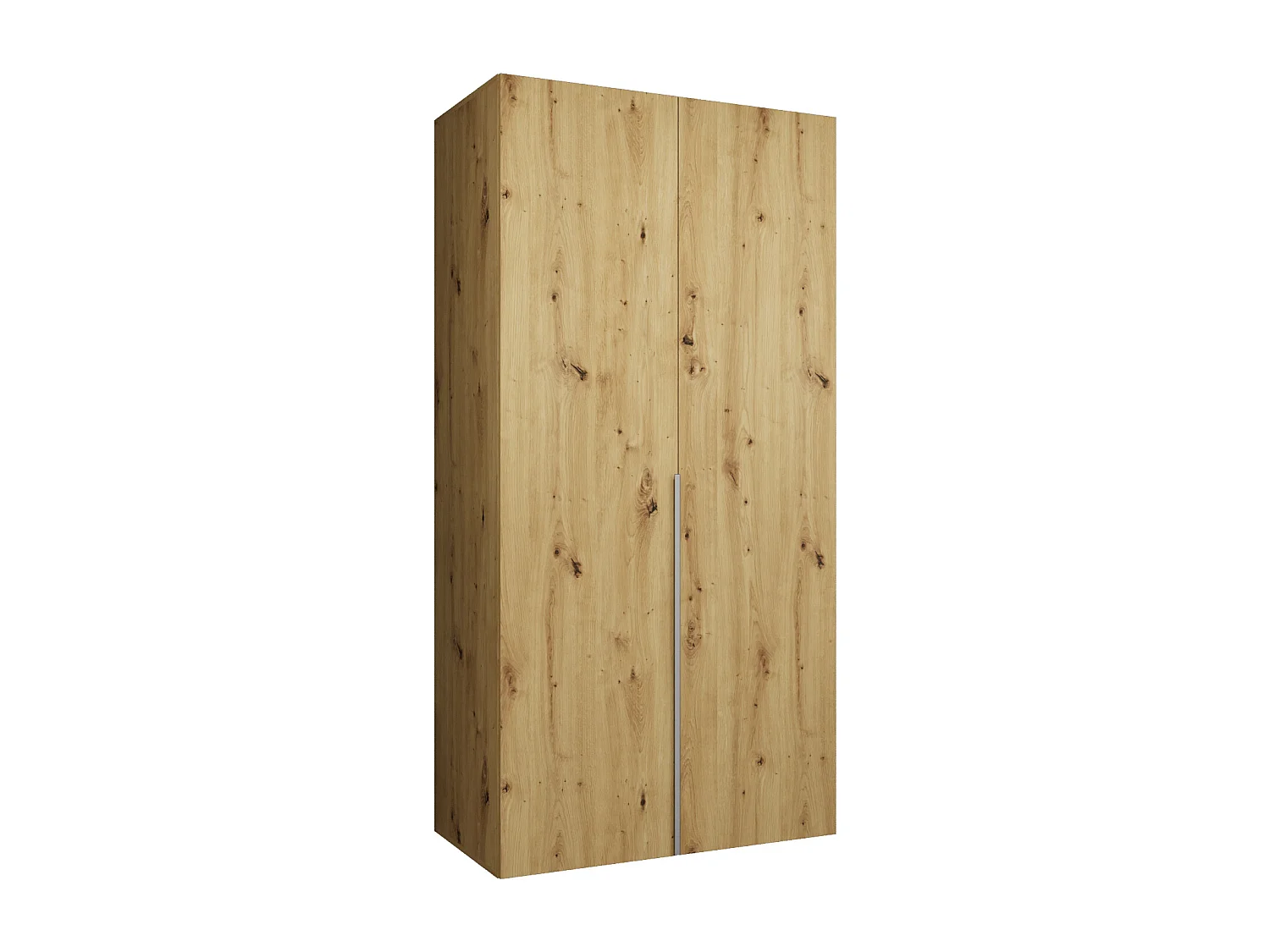 Drehtürenschrank Alicante 1 202/100/52 2-türig (Artisan Eiche + Griffe: Kaschmir)