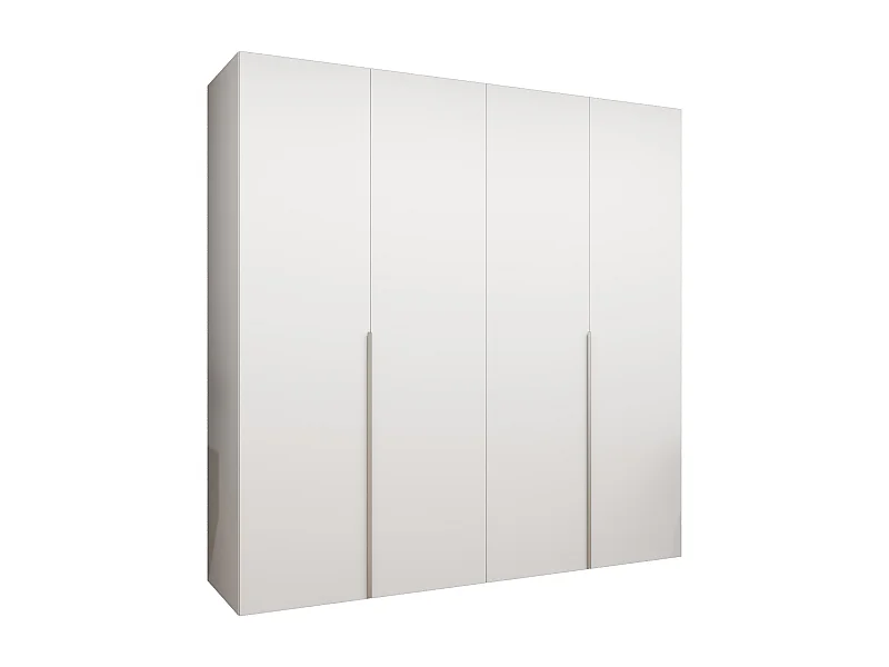 Drehtürenschrank Alicante 1 202/200/52 4-türig (Weiß + Griffe: Kaschmir)