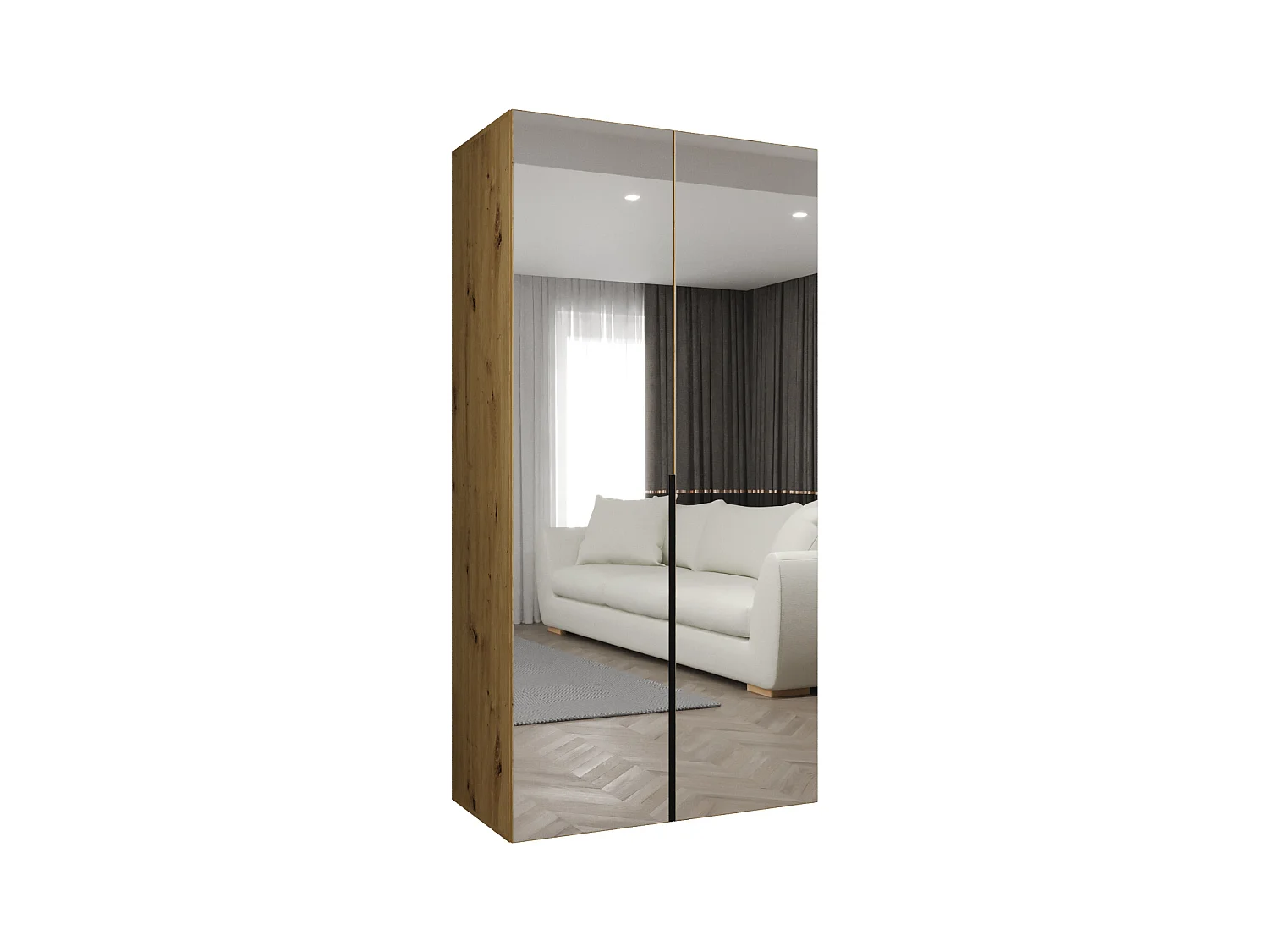 Drehtürenschrank Alicante 3 202/100/52 2-türig (Artisan Eiche|Schwarz)