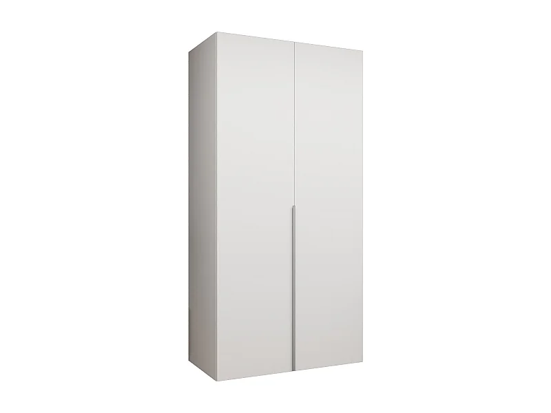 Drehtürenschrank Alicante 1 202/100/52 2-türig (Weiß + Griffe: Kaschmir)