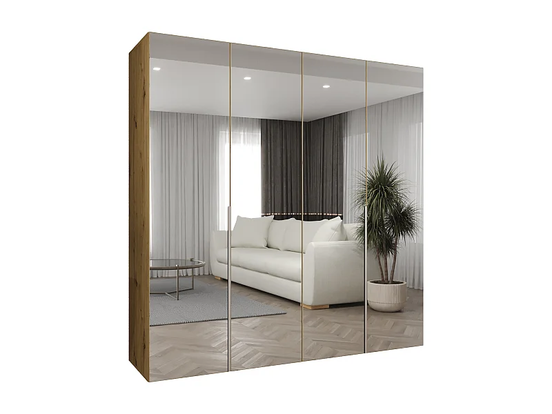 Armoire à portes battantes Alicante 3 202/200/52 4 portes (artisan/cachemire)