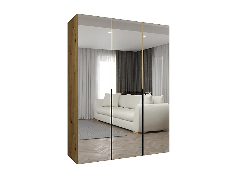 Draaideurkast Alicante 3 202/150/52 3-deurs  (artisan/zwart)