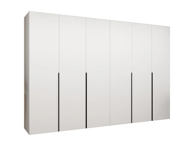 Armoire à portes battantes Alicante 1 202/300/52 6 portes (blanc/noir)