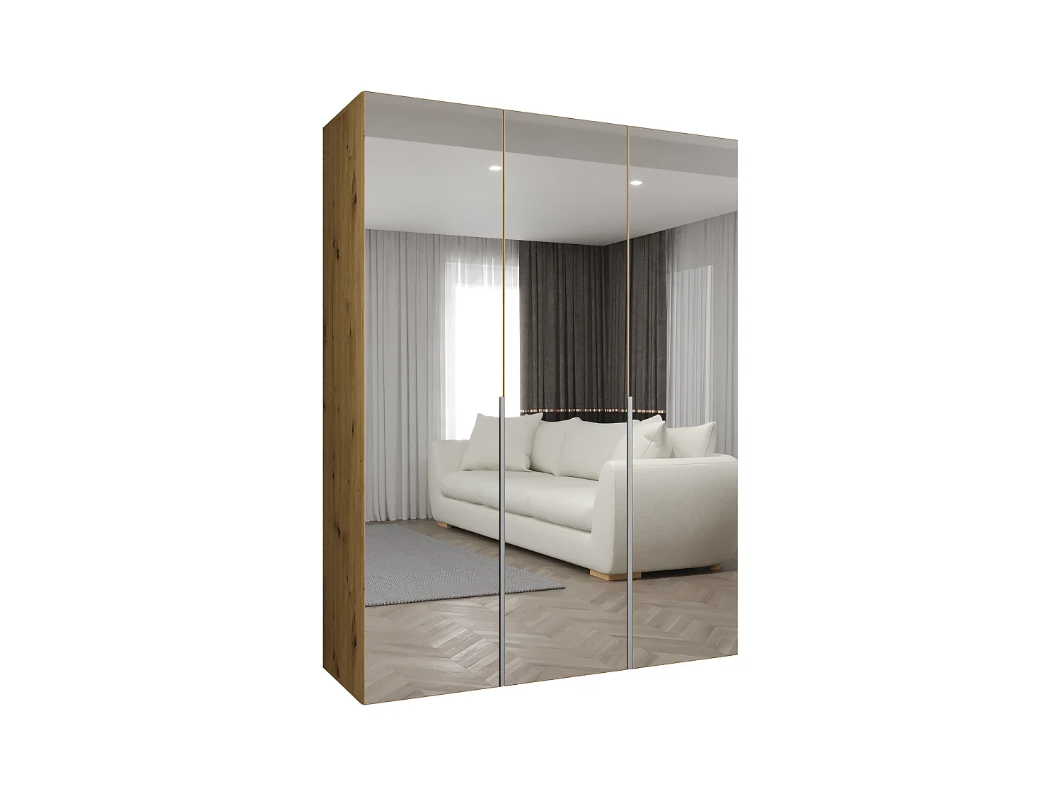 Draaideurkast Alicante 3 202/150/52 3-deurs (ambachtelijk/zwart)