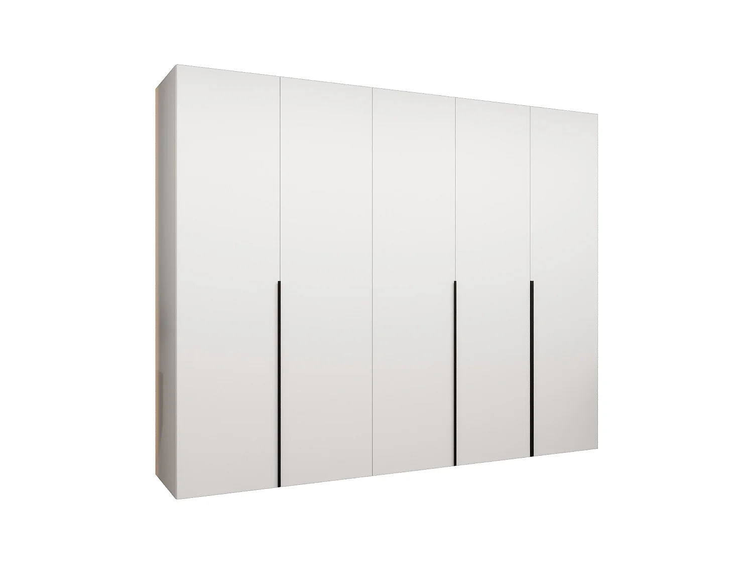 Draaideurkast Alicante 1 202/250/52 5-deurs  (wit/zwart)