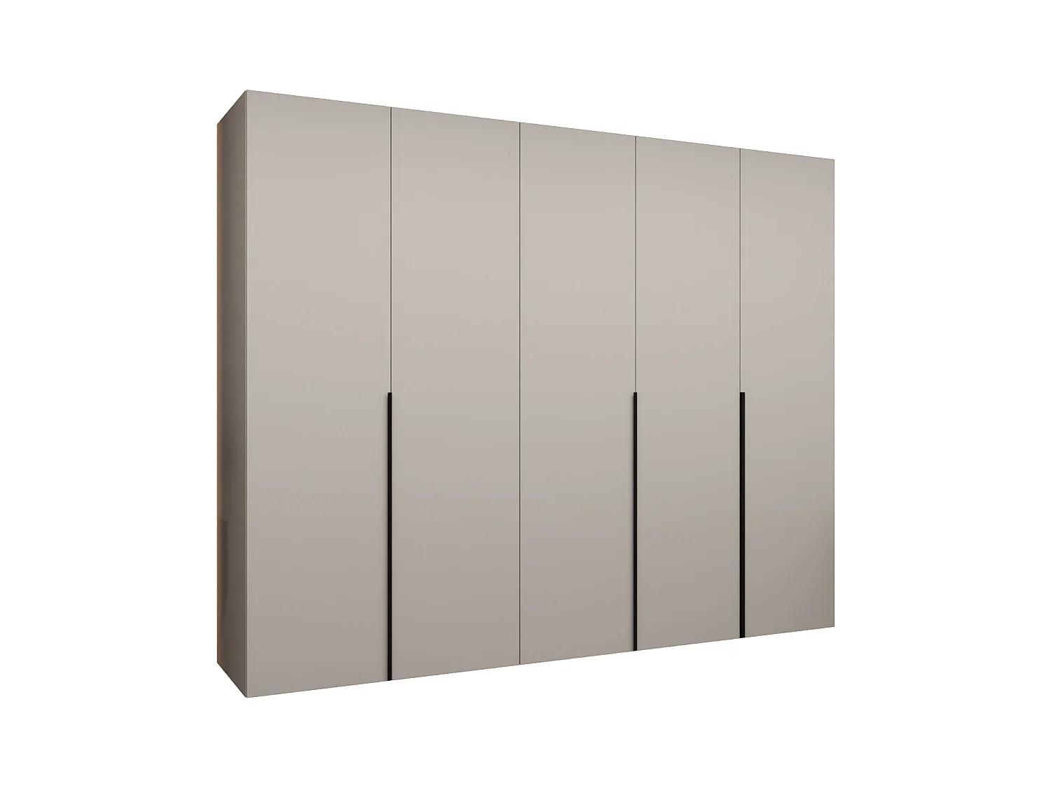 Drehtürenschrank Alicante 1 202/250/52 5-türig (Kaschmir + Griffe: Schwarz)